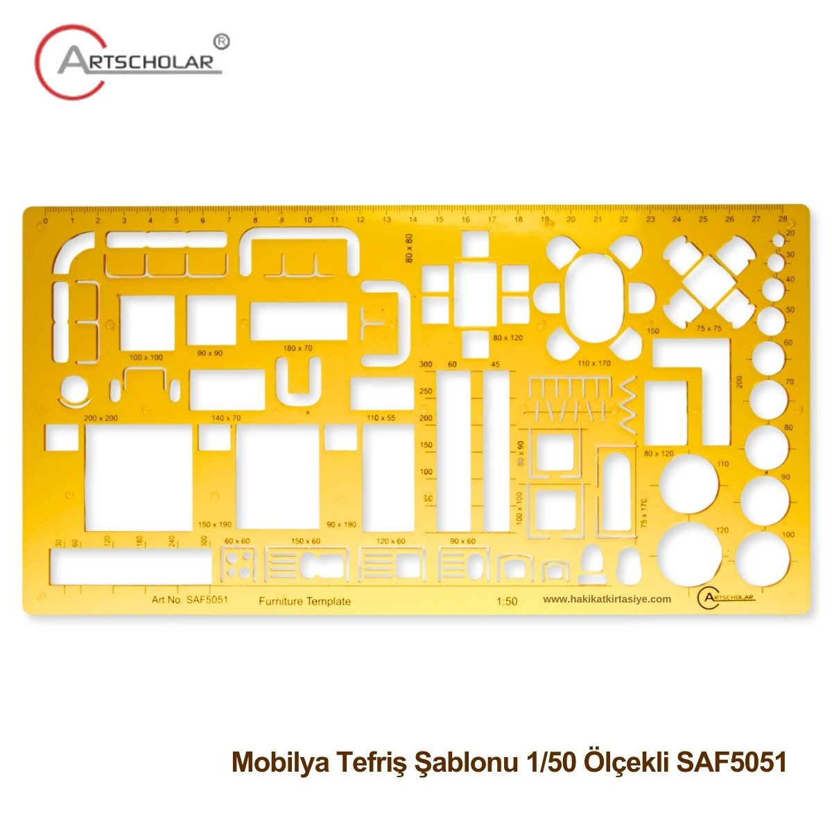 Artscholar Mobilya Tefriş Şablonu 1/50 Ölçekli 28cm